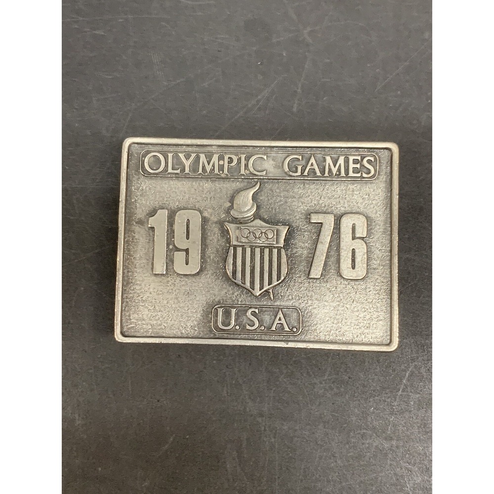 Vtg Retro 1976 OLYMPIC GAMES Bergamot Brass Works Belt Buckle Made in USA